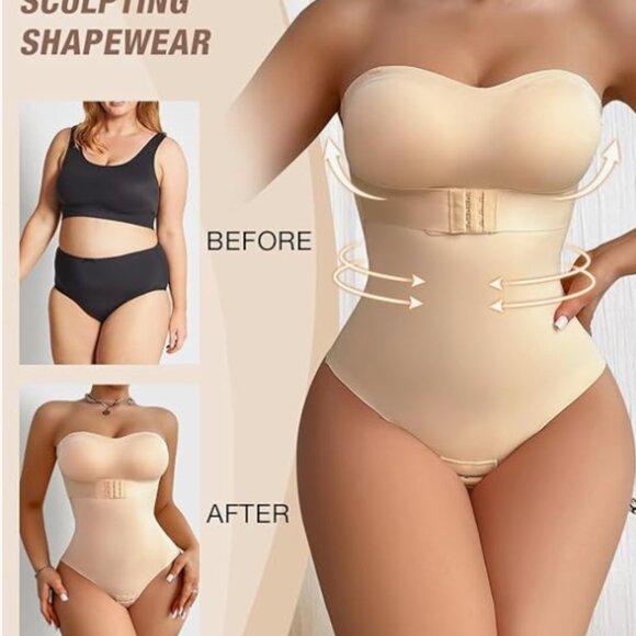 Shapewear Bodysuit Tummy Control Strapless Bra Shapewear - Picture 1 of 5